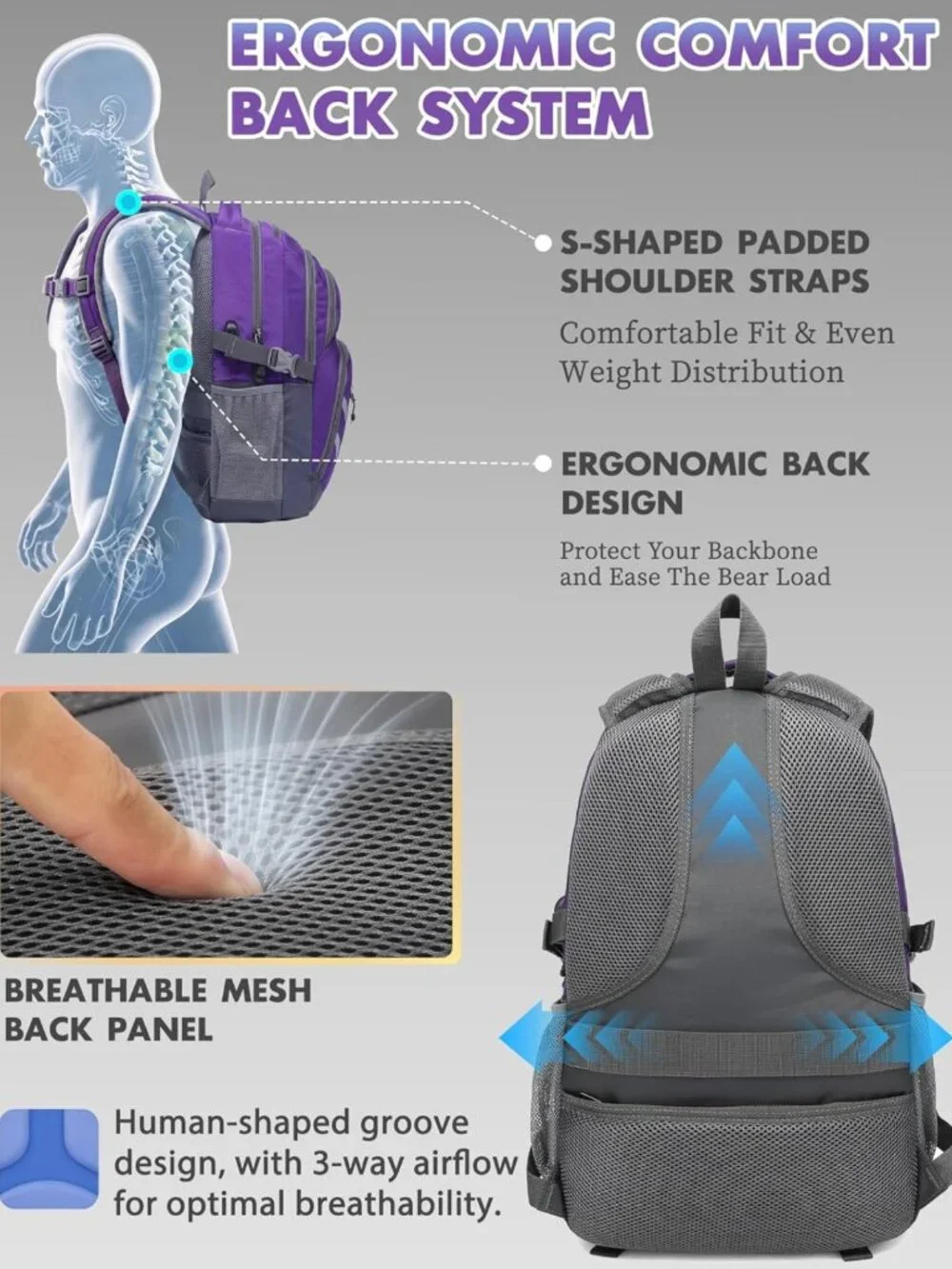 Stylish College Laptop Backpack with USB Charging, Anti-Theft, Fits 15.6
